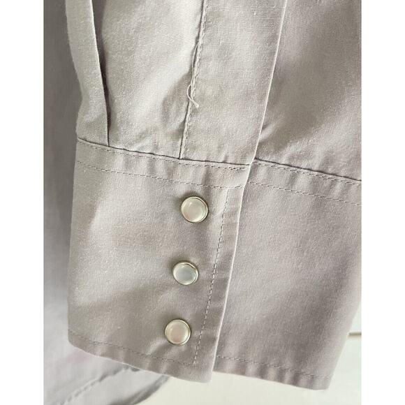 ELY CATTLEMAN Mens Tall Man Gray Pearl Snap Button Long Sleeve Shirt Size 19/36 - Picture 6 of 9